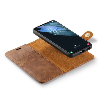 For Samsung Galaxy S22 5G DG.MING Crazy Horse Texture Detachable Magnetic Leather Phone Case(Brown)-garmade.com