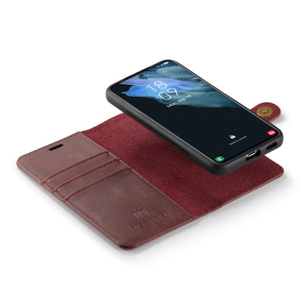 For Samsung Galaxy S22 5G DG.MING Crazy Horse Texture Detachable Magnetic Leather Phone Case(Red)-garmade.com