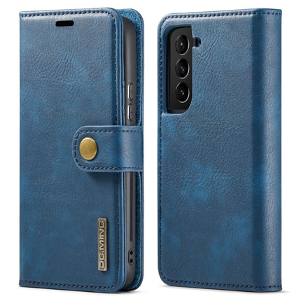For Samsung Galaxy S22 5G DG.MING Crazy Horse Texture Detachable Magnetic Leather Phone Case(Blue)-garmade.com