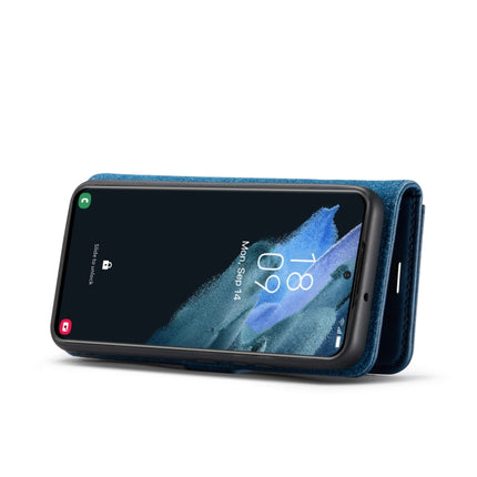 For Samsung Galaxy S22 5G DG.MING Crazy Horse Texture Detachable Magnetic Leather Phone Case(Blue)-garmade.com