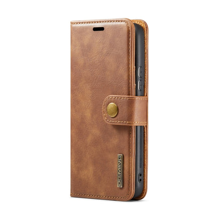 For Samsung Galaxy S22+ 5G DG.MING Crazy Horse Texture Detachable Magnetic Leather Phone Case(Brown)-garmade.com
