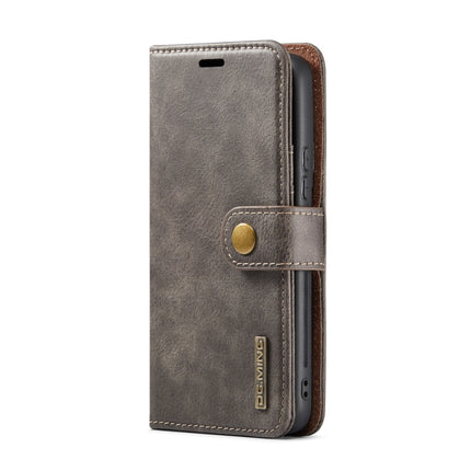 For Samsung Galaxy S22+ 5G DG.MING Crazy Horse Texture Detachable Magnetic Leather Phone Case(Grey)-garmade.com