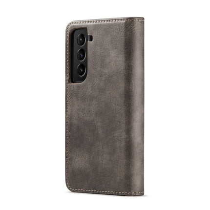 For Samsung Galaxy S22+ 5G DG.MING Crazy Horse Texture Detachable Magnetic Leather Phone Case(Grey)-garmade.com