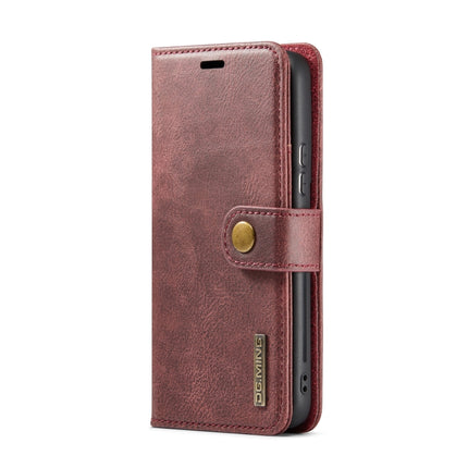 For Samsung Galaxy S22+ 5G DG.MING Crazy Horse Texture Detachable Magnetic Leather Phone Case(Red)-garmade.com