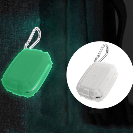 For AirPods Pro Shield Armor Waterproof Wireless Earphone Protective Case with Carabiner(Fluorescent White)-garmade.com