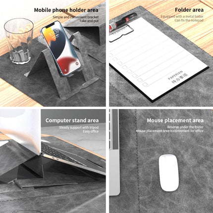 Multifunctional Foldable Phone Bracket Tablet Holder Table Mat(Dark Grey)-garmade.com