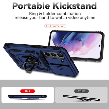 For Samsung Galaxy S22+ 5G Sliding Camshield Holder Phone Case(Blue)-garmade.com