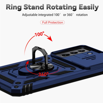 For Samsung Galaxy S22+ 5G Sliding Camshield Holder Phone Case(Blue)-garmade.com