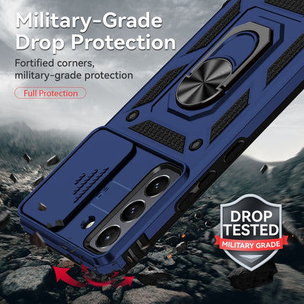 For Samsung Galaxy S22+ 5G Sliding Camshield Holder Phone Case(Blue)-garmade.com