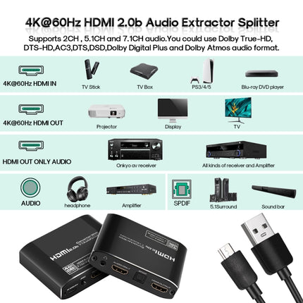 NK-H38 4K HDMI Audio Splitter Converter-garmade.com
