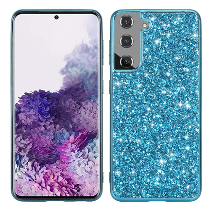 For Samsung Galaxy S22+ 5G Glitter Powder Shockproof TPU Protective Phone Case(Blue)-garmade.com