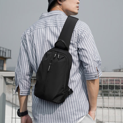 cxs-7101 Adjustable Oxford Cloth Chest Bag for Men with Glasses Hang Belt(Black)-garmade.com