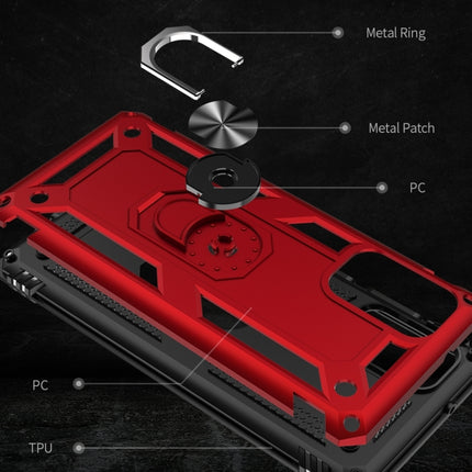 For Galaxy S20+ Armor Shockproof TPU + PC Protective Case with 360 Degree Rotation Holder(Red)-garmade.com