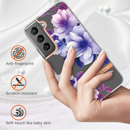 For Samsung Galaxy S22+ Flowers and Plants Series IMD TPU Phone Case(Purple Begonia)-garmade.com