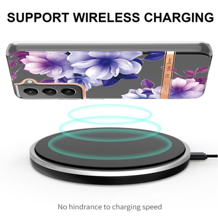 For Samsung Galaxy S22+ Flowers and Plants Series IMD TPU Phone Case(Purple Begonia)-garmade.com