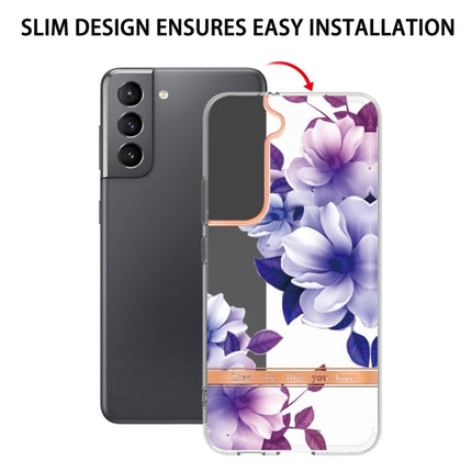 For Samsung Galaxy S22+ Flowers and Plants Series IMD TPU Phone Case(Purple Begonia)-garmade.com