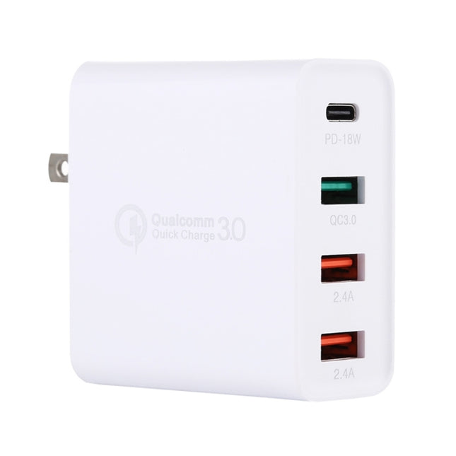 A3 PD 18W USB-C / Type-C + QC3.0 USB + Dual USB Interface Travel Charger-garmade.com