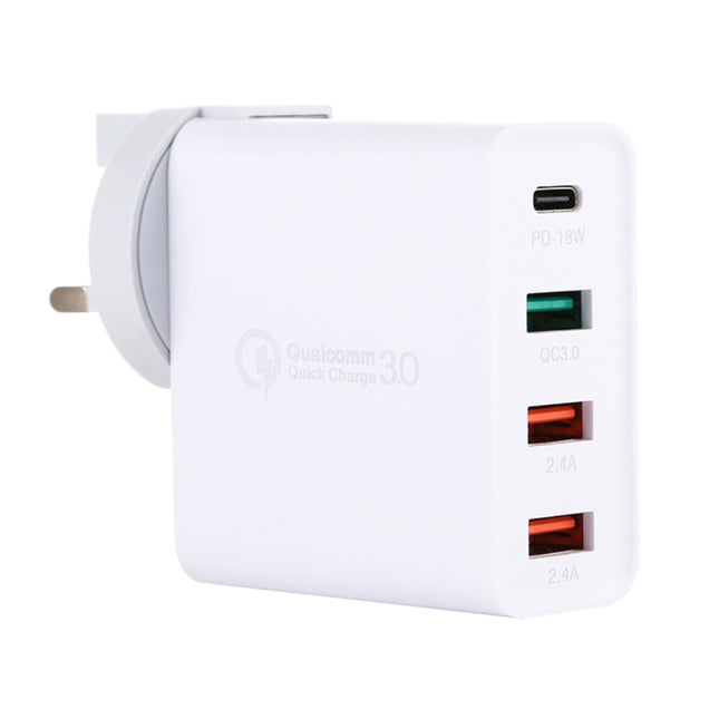 A3 PD 18W USB-C / Type-C + QC3.0 USB + Dual USB Interface Travel Charger-garmade.com