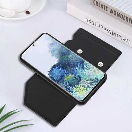 For Samsung Galaxy S22 5G Skin Feel PU + TPU + PC Phone Case with Card Slots(Black)-garmade.com