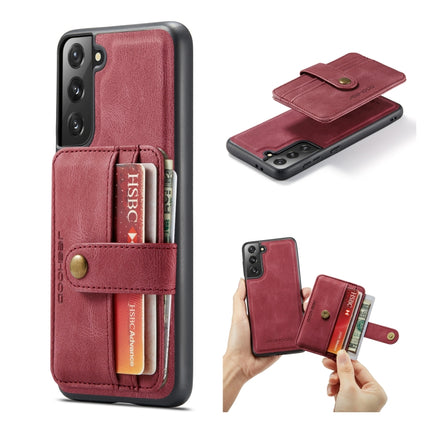 For Samsung Galaxy S22 5G JEEHOOD RFID Blocking Anti-Theft Magnetic PU + TPU Phone Case(Red)-garmade.com
