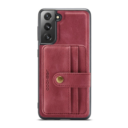 For Samsung Galaxy S22 5G JEEHOOD RFID Blocking Anti-Theft Magnetic PU + TPU Phone Case(Red)-garmade.com