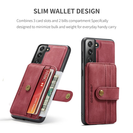 For Samsung Galaxy S22 5G JEEHOOD RFID Blocking Anti-Theft Magnetic PU + TPU Phone Case(Red)-garmade.com