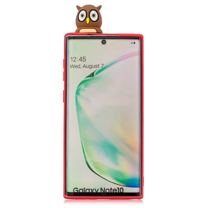 For Galaxy Note 10 Shockproof Cartoon TPU Protective Case(Red Owl)-garmade.com