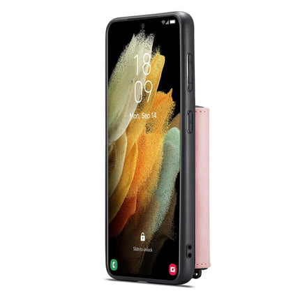 For Samsung Galaxy S22 5G JEEHOOD Magnetic Zipper Horizontal Flip Phone Leather Case(Pink)-garmade.com