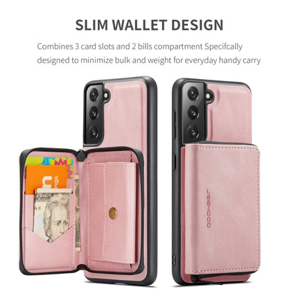 For Samsung Galaxy S22 5G JEEHOOD Magnetic Zipper Horizontal Flip Phone Leather Case(Pink)-garmade.com