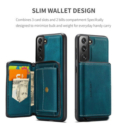 For Samsung Galaxy S22 5G JEEHOOD Magnetic Zipper Horizontal Flip Phone Leather Case(Blue)-garmade.com