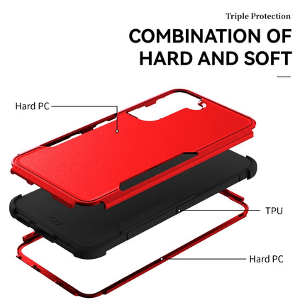 For Samsung Galaxy S22 5G TPU + PC Shockproof Phone Case(Red+Black)-garmade.com