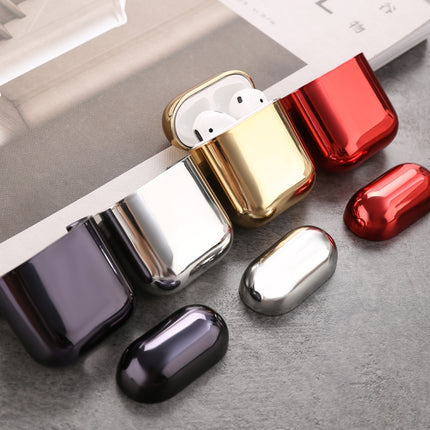 For AirPods 1/2 Electroplated PC Earphones Shockproof Protective Case(Black)-garmade.com