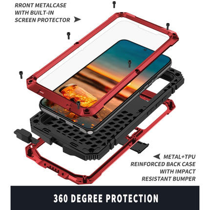 For Samsung Galaxy S22 5G R-JUST Metal + Silicone Holder Phone Case(Red)-garmade.com