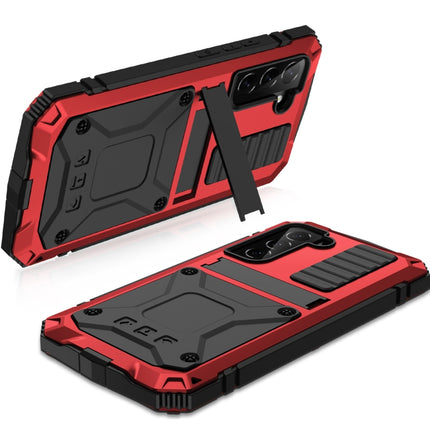 For Samsung Galaxy S22 5G R-JUST Metal + Silicone Holder Phone Case(Red)-garmade.com