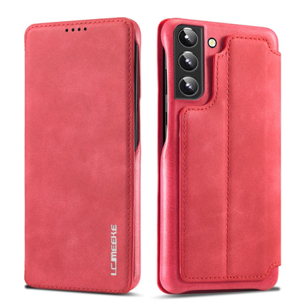 For Samsung Galaxy S22+ 5G LC.IMEEKE Hon Ancient Series Horizontal Flip Leather Phone Case(Red)-garmade.com