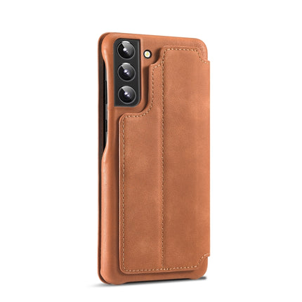 For Samsung Galaxy S22+ 5G LC.IMEEKE Hon Ancient Series Horizontal Flip Leather Phone Case(Brown)-garmade.com