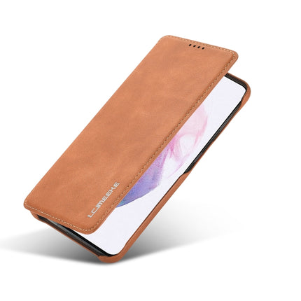 For Samsung Galaxy S22+ 5G LC.IMEEKE Hon Ancient Series Horizontal Flip Leather Phone Case(Brown)-garmade.com