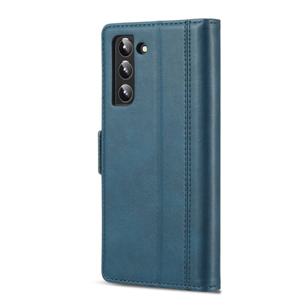 For Samsung Galaxy S22 / S22+ LC.IMEEKE PU + TPU Skin-friendly Feeling Leather Phone Case(Blue)-garmade.com