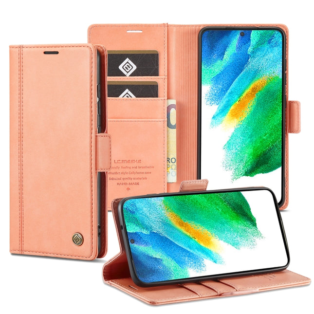 For Samsung Galaxy S22 LC.IMEEKE PU + TPU Skin-friendly Feeling Leather Phone Case(Rose Gold)-garmade.com