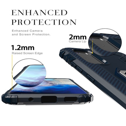 For Galaxy S20 Carbon Fiber Protective Case with 360 Degree Rotating Ring Holder(Blue)-garmade.com