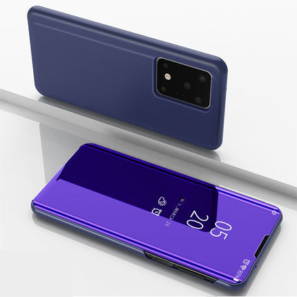 For Galaxy S20 Ultra Plated Mirror Horizontal Flip Leather Case with Holder(Purple Blue)-garmade.com