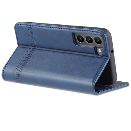 For Samsung Galaxy S22 AZNS Magnetic Calf Texture Horizontal Flip Leather Phone Case(Dark Blue)-garmade.com