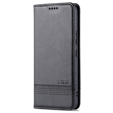For Samsung Galaxy S22 AZNS Magnetic Calf Texture Horizontal Flip Leather Phone Case(Black)-garmade.com