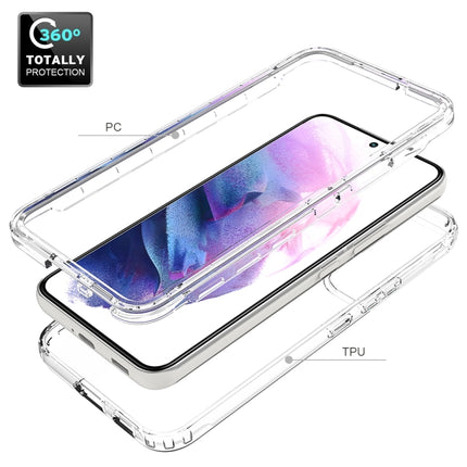 For Samsung Galaxy S22 5G Transparency Two-color Gradient PC+TPU Phone Case(Blue)-garmade.com