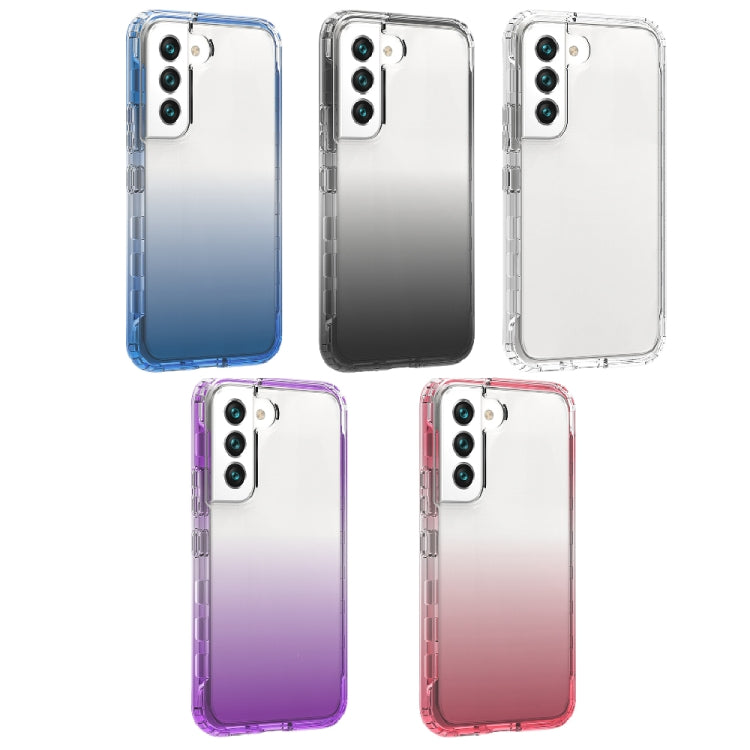 For Samsung Galaxy S22 5G Transparency Two-color Gradient PC+TPU Phone Case(Transparent)-garmade.com