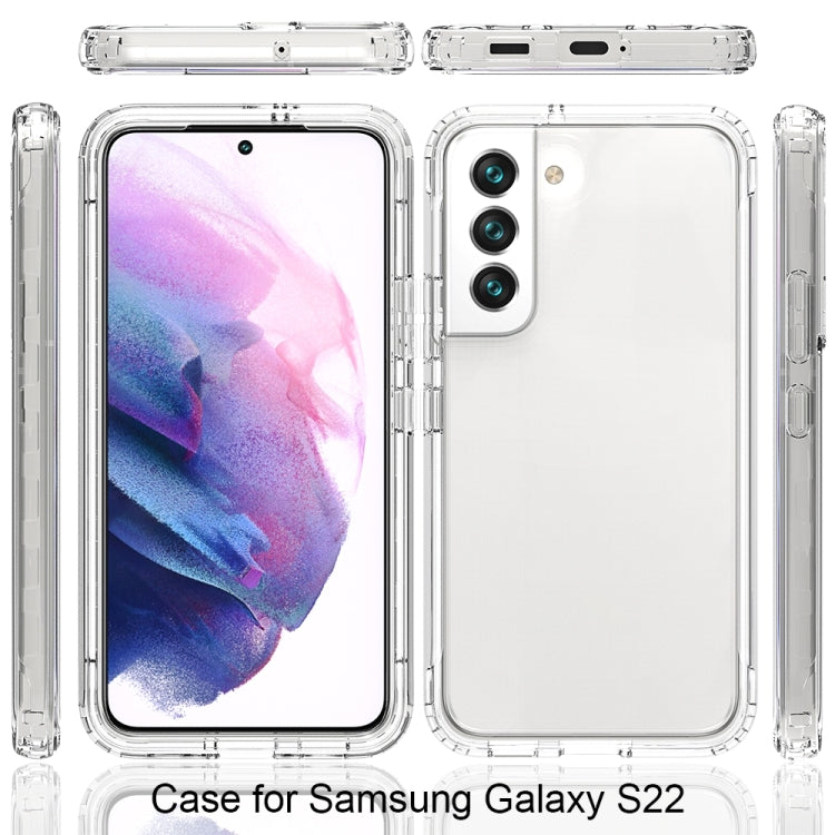 For Samsung Galaxy S22 5G Transparency Two-color Gradient PC+TPU Phone Case(Transparent)-garmade.com
