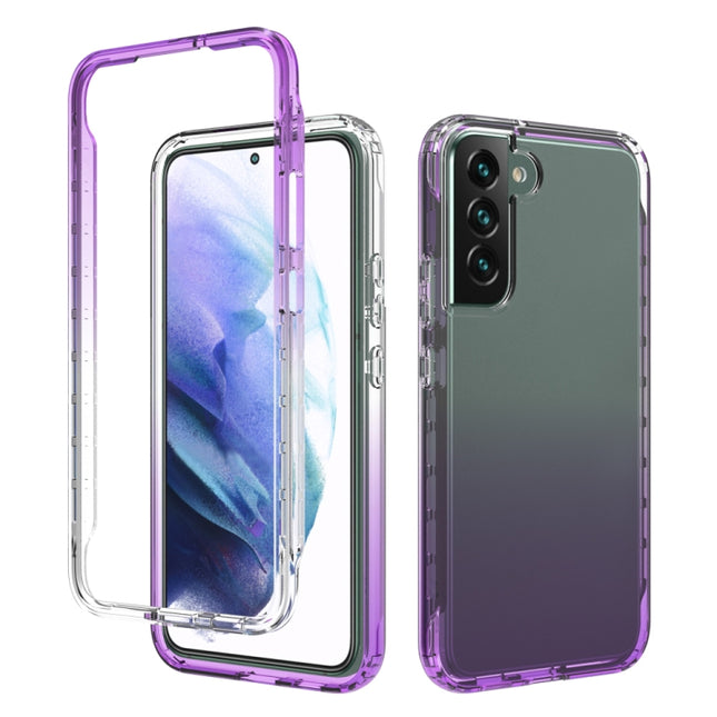 For Samsung Galaxy S22+ 5G Transparency Two-color Gradient PC+TPU Phone Case(Purple)-garmade.com