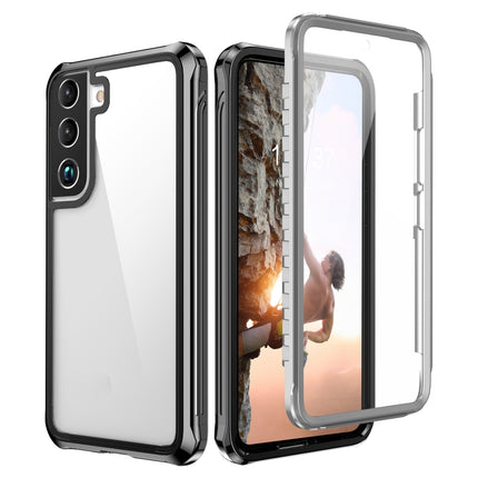 For Samsung Galaxy S22 5G RedPepper Transparent Dot Shockproof Waterproof PC + TPU Phone Case(Black)-garmade.com