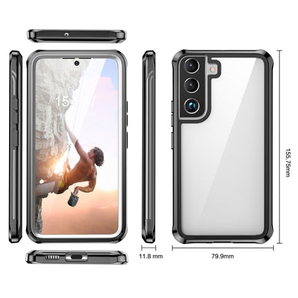 For Samsung Galaxy S22 5G RedPepper Transparent Dot Shockproof Waterproof PC + TPU Phone Case(Black)-garmade.com