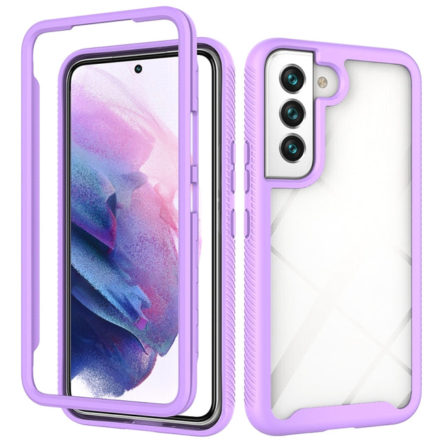 For Samsung Galaxy S22 5G Starry Sky Solid Color PC + TPU Phone Case(Purple)-garmade.com